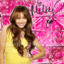 Miley Smiley Cyrus in pink background~~~original!!!~~~