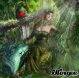 Fantasy light in forest