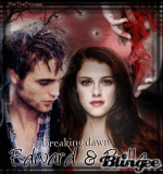 **Edward and Bella vampires**breaking dawn in red and black----------->original blingee by MoiThePrincess c Copyright c