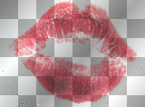 SERCE  LOVE RED KISS DECO TRANSPARENT