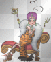 Animated Colorful Aged Woman