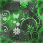 Deco_Flowers_Glitter BG~Green