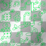 Deco Flashing Music Notes BG~Green~KCF