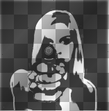 girl pointing gun at YOU