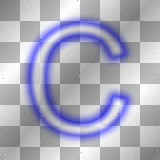 Letter: C blue neon bg by uky96