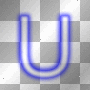 Letter: U blue neon bg by uky96