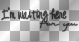 I'm waiting here for you (Black transparent quote) [nermai]