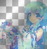 anime girl flowers blue Mєℓιηa_
