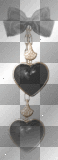 SERCE HEART LOVE TRANSPARENT BLACK GOLD DECO