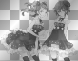 Anime Girls *black and white* by ★dark_anime_angeL19★ 