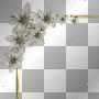 ❤ivory white flowers gold border corner frame ²u