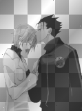 A little kiss ~ black white grey ~ (by vampirgirlie96)