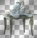 Vintage furniture fantasy gothic room table dishes