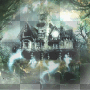 Background green haunted house Background green haunted house