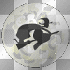 ♥witch broomstick full moon halloween.²u