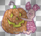 Piglet and pumpkin