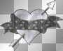 silver-black heart love arrow emo goth²u