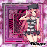 anime girl pink and black