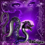 Purple Dragon At Moonlight Eyes