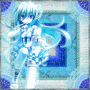 Anime Girl Dark/Light Blue & White