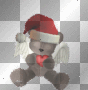 teddy bear cub angel santa claus hat red heart²u