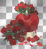 red candle heart rose petals flower flame²u