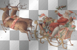 santa claus on sled reindeer christmas gifts holly²u