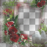 love frame flowers and doves
