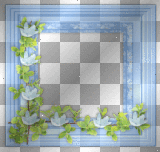 Light Blue Flowers Leaves Frame__