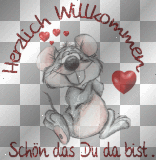 herzlich willkommen maus grüsse herz 