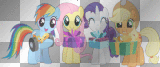 Dashy, Fluttershy, Rarity & Applejack