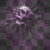 Goth gothic horror skull purple black background~NatashaOoak