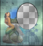 Blue Mermaid Seaside Summer Frame Border_