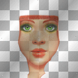 FANTASY WOMAN ORANGE RED HAIR face