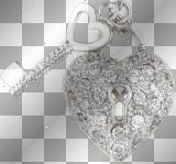 Silver Decorative Heart and Key