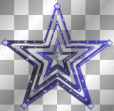 Dark Navy Sky Blue Star Diamond Frame  Neon Deco by NarutoNineTaleFox