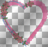 pink heart flowers frame