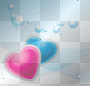 pink & blue hearts background