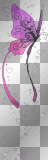 Pink purple butterfly heart border_