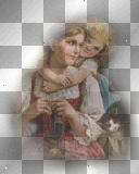 mother children cats woman girl vintage 