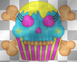 EMO CUPCAKE SKULL RAINBOW