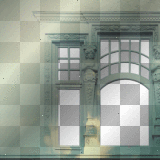 artemia-transparent deco house-front-window(s) antiquity-statue(s) green