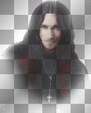 artemia transparent goth man-buste red-black
