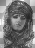 artemia transparent woman-buste-with-hood orient b&w