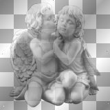 soave statue angel black white