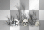 Grass skulls black white 