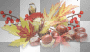 soave deco autumn branch vintage leaves bird brown red yellow