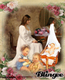 Victorian mom and kids