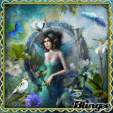 Vintage Fairy With Flowers & Butterflies