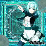 turquoise anime girl
